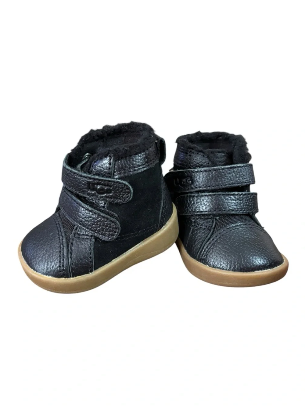 UGG Baby Rennon II Black High-Top Boots Size 1 NWT